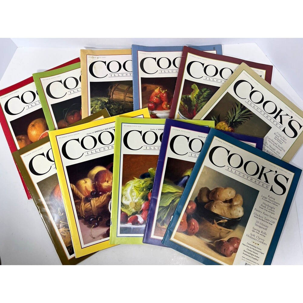Cook’s Illustrated Magazine Lot Issues 47-58 11 Issues Vintage Cooking Recipes